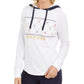Tommy Hilfiger Women's Sport Argyle Panel Hoodie White Size X-Small