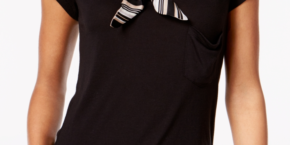 Vince Camuto Women's Pop Stripe Twilly Scarf Black One Size