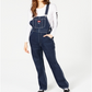 Dickies Girl Junior's Relaxed Leg Denim Overalls Blue Size Small