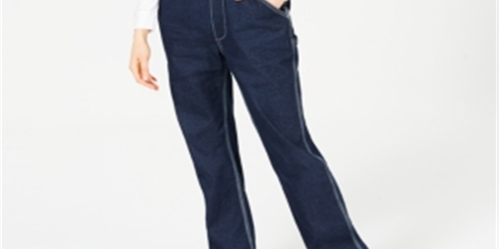 Dickies Girl Junior's Relaxed Leg Denim Overalls Blue Size Small