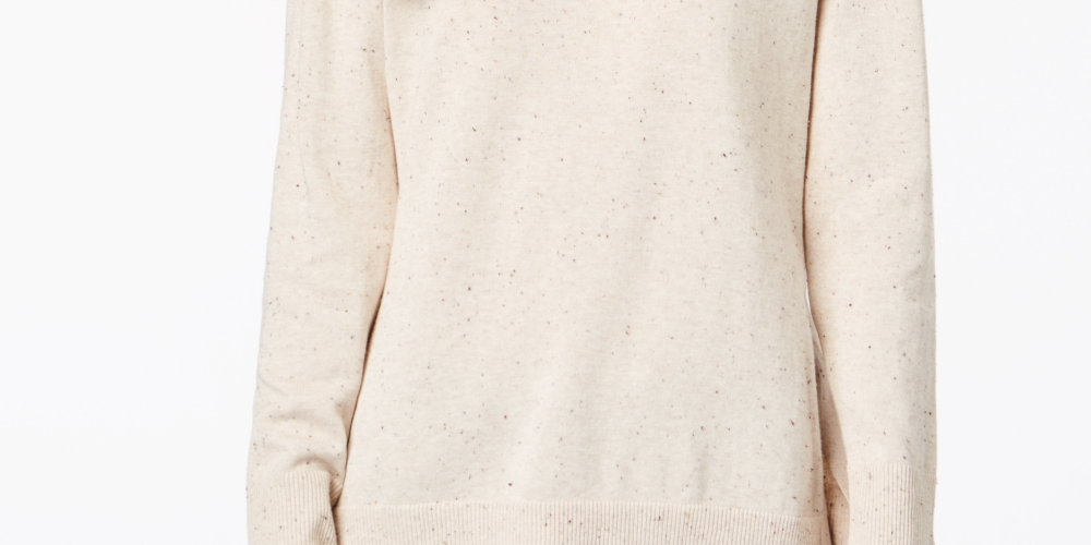Maison Jules Women's Cotton Crew Neck Sweater Brown Size X-Small