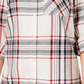 Style & Co Women's Plaid One Pocket Shirt Cream/Wine Size XX-Large