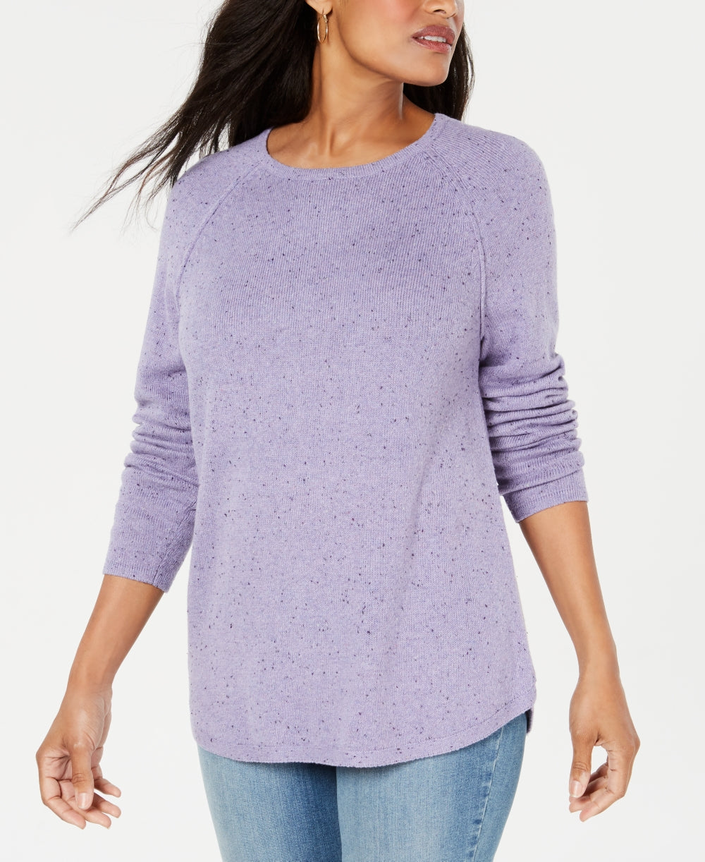 Karen Scott Women's Curved Hem Sweater Purple Size X-Small