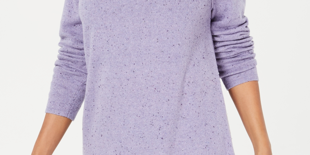 Karen Scott Women's Curved Hem Sweater Purple Size X-Small