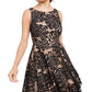 City Studios Junior's Embellished Floral Burnout Velvet Dress Black Size 15
