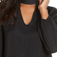 Thalia Sodi Women's Mock Neck Cutout Top  Black Size Small