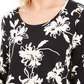 JM Collection Women's Printed Jacquard Top Black Size Petite S