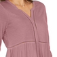 Style & Co Women's V Neck Mixed Woven Top Pink Size Medium