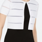 Calvin Klein Women's Ribbed Short Sleeve Open Cardigan Sweater White Size Medium