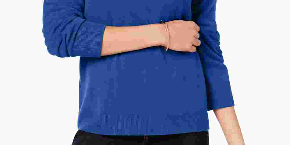 Karen Scott Women's Turtleneck Sweater Blue Size Medium