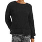 Wynter Women's Long Sleeve Jewel Neck Sweater Black Size Large