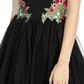 Blondie Women's Embroidered Zippered Floral Sleeveless Halter Short Fit Flare Party Dress Black Size 1
