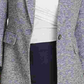 Dkny Women's Marled One Button Blazer Blue Size 4 Petite