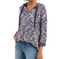 Style & Co Women's Space Dyed French Terry Hoodie Blue Size Small