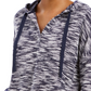 Style & Co Women's Space Dyed French Terry Hoodie Blue Size Small