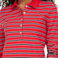 Tommy Hilfiger Women's Long Sleeve Polo Shirt Red Size Small