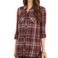 Style & Co Women's Plaid Tunic Purple Size Small