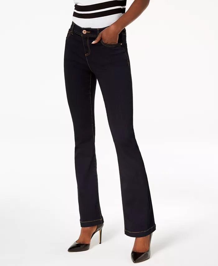 INC International Concepts Women's Curvy Fit Incfinity Bootcut Jeans Black Size 2