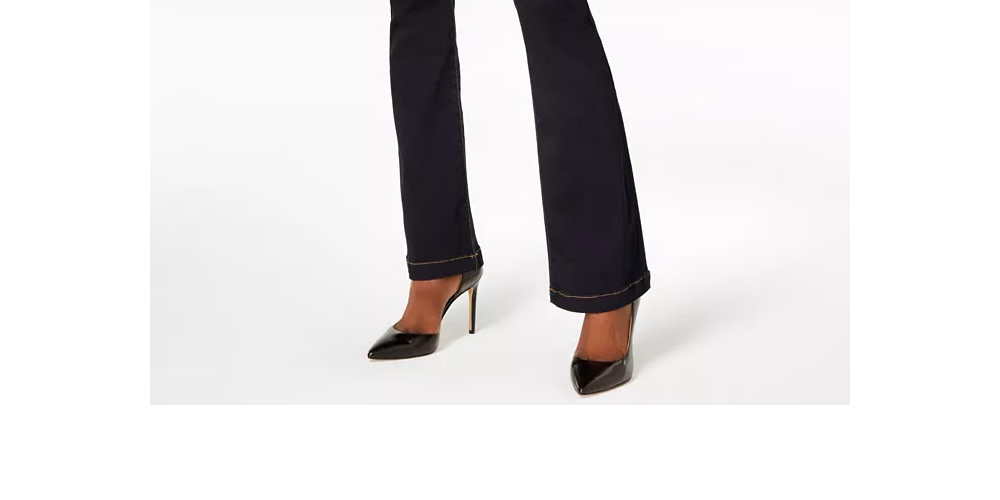 INC International Concepts Women's Curvy Fit Incfinity Bootcut Jeans Black Size 2