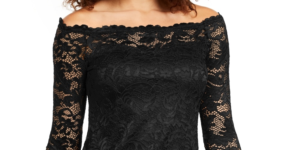 Thalia Sodi Women's Lace Off The Shoulder Top Black Size X-Small