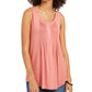 Style & Co Women's Button Front Tank Top Orange Size Small