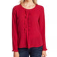 CeCe Women's Crepe Ruffle Blouse Pink Size Small