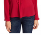 CeCe Women's Crepe Ruffle Blouse Pink Size Small