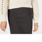 Embossed Women's Sweater Pullover Mock Neck White Size Medium
