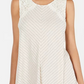 Style & Co Women's Striped Lace Sleeveless Top Beige Size Large