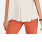 Style & Co Women's Striped Lace Sleeveless Top Beige Size Large