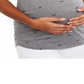 Motherhood Maternity Women's Tee Shirts Bow Print 'Oh Boy' Maternity Tee Gray Size XS