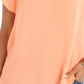 Style & Co Women's Ruffled Trim Flutter Sleeve Top Orange Size Petite Medium