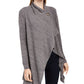 NY Collection Women's Space Dye Asymmetrical Sweater Charcoal Size XS