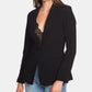1.STATE Women's One Button Stretch Crepe Blazer Black