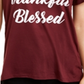 Love Tribe Junior's Grateful Thankful Blessed T-Shirt Red Size S
