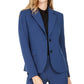 Anne Klein Women's Buttoned Pinstripe Blazer Wear To Work Jacket Blue Size 6
