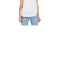 Style & Co Women's Dolman Sleeve Henley Linen Blend Top White Size Small
