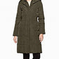 Cole Haan Women's Button Up Hooded Parka Winter Jacket Green Size Large