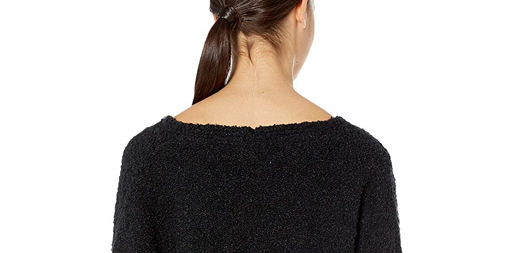 Free People Women's Long Sleeve V Neck Sweater Black Size X-Small