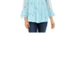 Charter Club Women's Double Ruffle Printed Pintuck Top Blue Size XX-Large