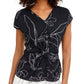 Alfani Women's Twist Front Top Blue Size M