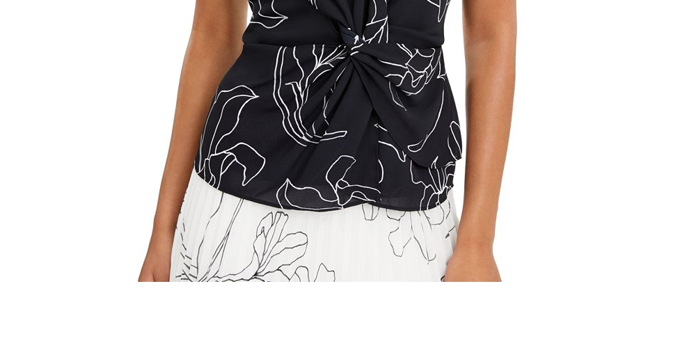 Alfani Women's Twist Front Top Blue Size M