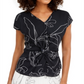 Alfani Women's Twist Front Top Blue Size M