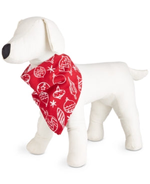 Family Pajama Matching Ornament Print Family Pajama Pet Bandana Red Size SM