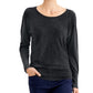 JM Collection Women's Rivet Dolman Sleeve Top Black Size X-Small
