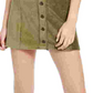 Rewash Women's Corduroy Button Front Mini Skirt Green Size Medium