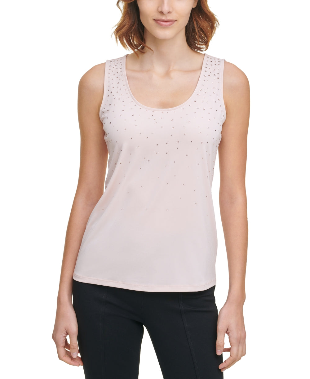 Calvin Klein Women's Rhinestone Tank Top Pink Size Small