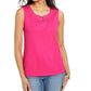 Karen Scott Women's Grommet Trim Tank Top Pink Size X-Small