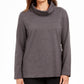 Karen Scott Women's Sport Cowl Neck Top Charcoal Size Medium