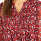 Charter Club Women's Floral Pintuck Top Red Size X-Small